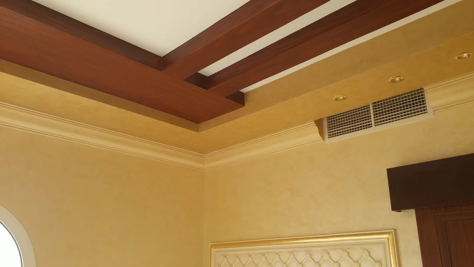 Warm wood ceiling details